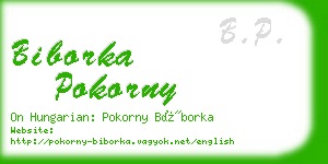 biborka pokorny business card